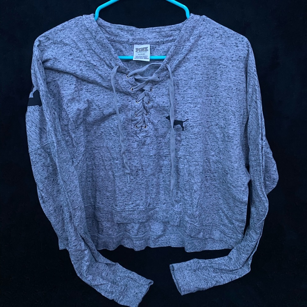 PINK , long sleeve cropped shirt